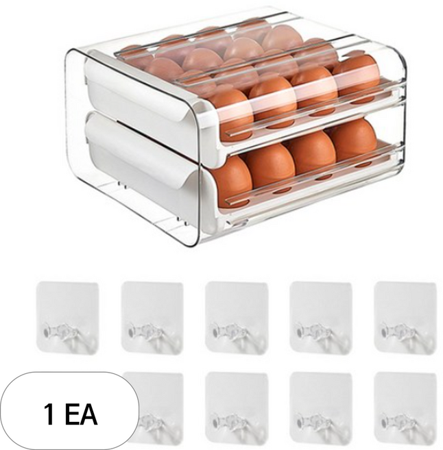 구디푸디 32구 계란 트레이 + 코드걸이 10p 세트, (화이트) WHITE, 1세트