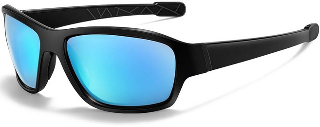 Dollger 남성용 편광 스포츠 선글라스 100% 자외선 차단 러닝 고글 여성용 야구 사이클링 골프 낚시 회색. 라지 182477, 블루, 1개