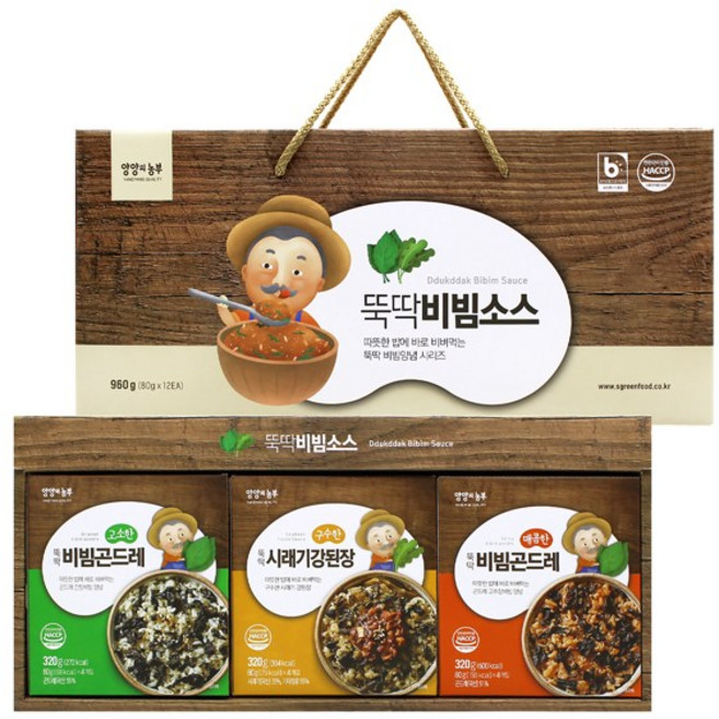 뚝딱 비빔소스 3종 세트 (80gx12개), 12개, 80g