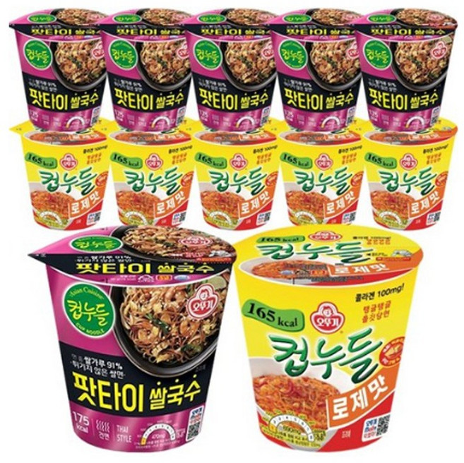 오뚜기 컵누들 팟타이 6개 + 로제맛 6개, 1박스