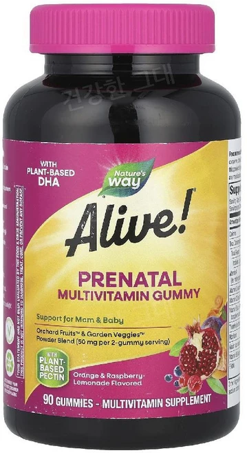 네이처스웨이 얼라이브 임산부용 프리네이탈 종합 멀티비타민 90구미젤리 Multi, 1개, 90정 - 쿠팡