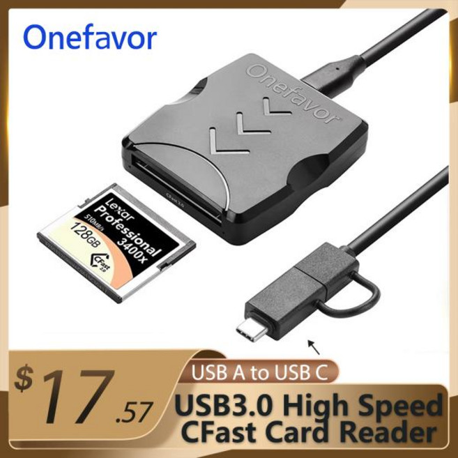 Onefava 휴대용 고속 C타입 메모리 카드 리더 CFast 2.0 카드 리더 USB3.0 CFAST 카드 리더, CFast Card 8GB, 1개