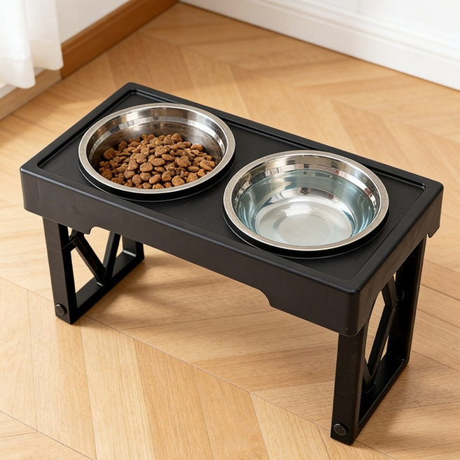 스텐 애견볼 캣독볼 스탠드볼 급수기, 1개, 블랙 2호