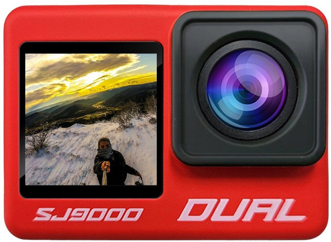 에이스원 4K 터치스크린 C타입 블랙박스 액션캠 SJ9000 DUAL, 레드