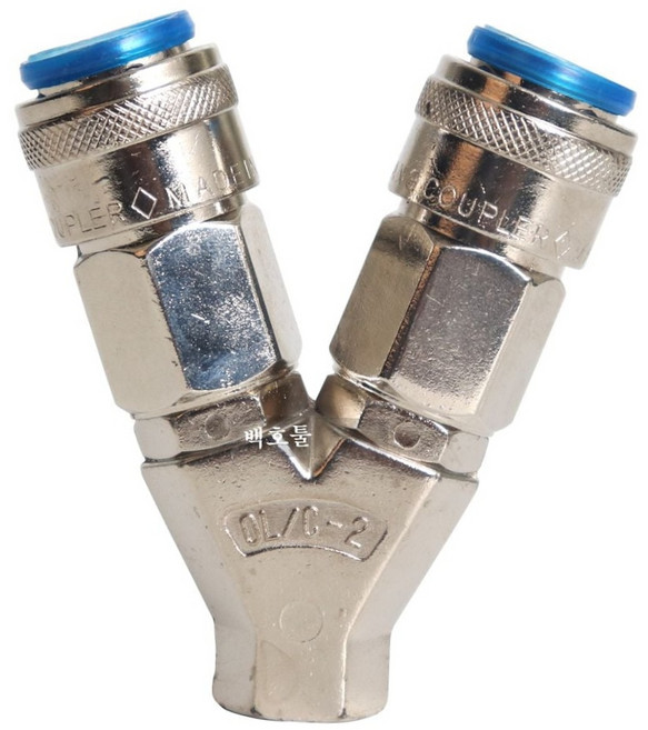 세창 에어카플러 2구 y형 자동 분배기 ol c-2 에어커플러 에어분배기 y자카플러