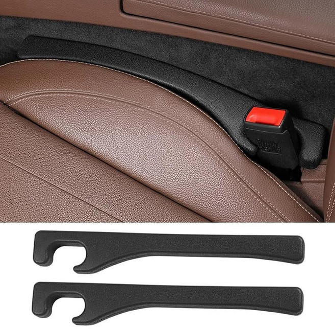 QYBX 2팩 필러 범용 카시트 시트 PU 가죽 채우기 사이의 이상 오거나이저 콘솔과