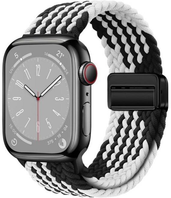 Qimela 스포츠 루프는 Apple Watch 38mm 40mm 41mm 42mm 44mm 45mm 46mm 49mm와 호환되는 여성 및 남성용 마그네틱 스트랩