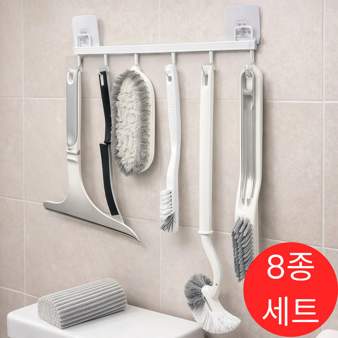 우브레 욕실 청소 8종 모서리솔 틈새솔 스퀴지 변기솔 스펀지 거치대, 1개, OUBRE-S
