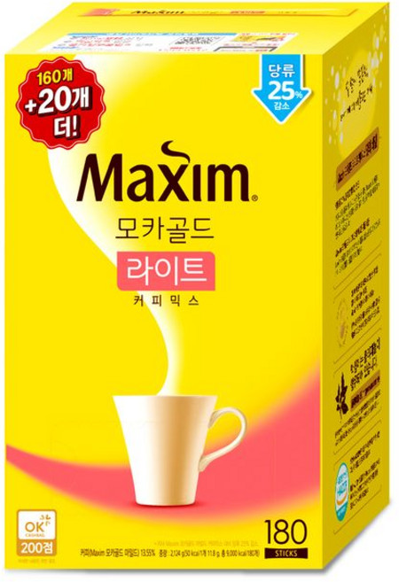 맥심 모카골드 라이트 커피믹스, 12g, 180개입, 2개