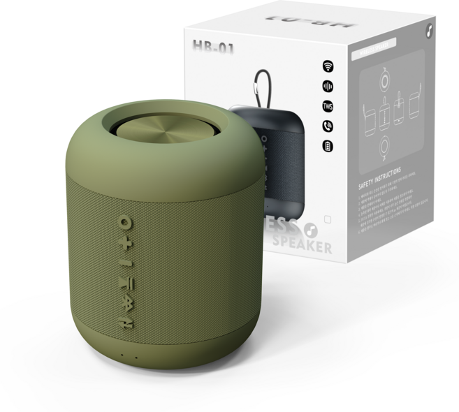 비파노 휴대용 생활방수 TWS 블루투스 스피커, 카키