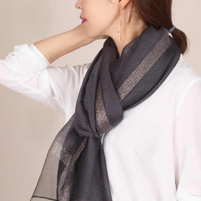 에끌레어 명품 여성 봄 실크 스카프 100% 고급