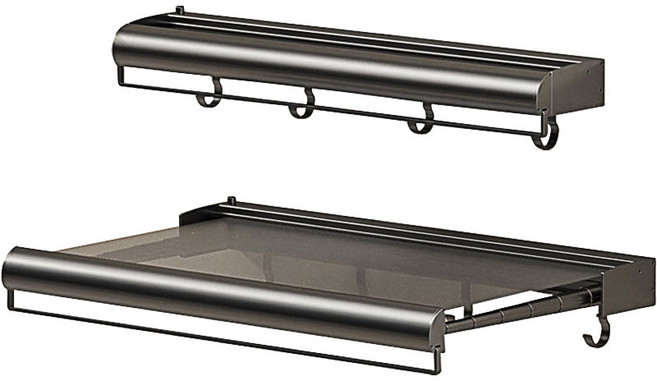 AUDOC 접이식 무타공 욕실선반 접었다폈다 화장실 옷 보관, 하이트, 60cm