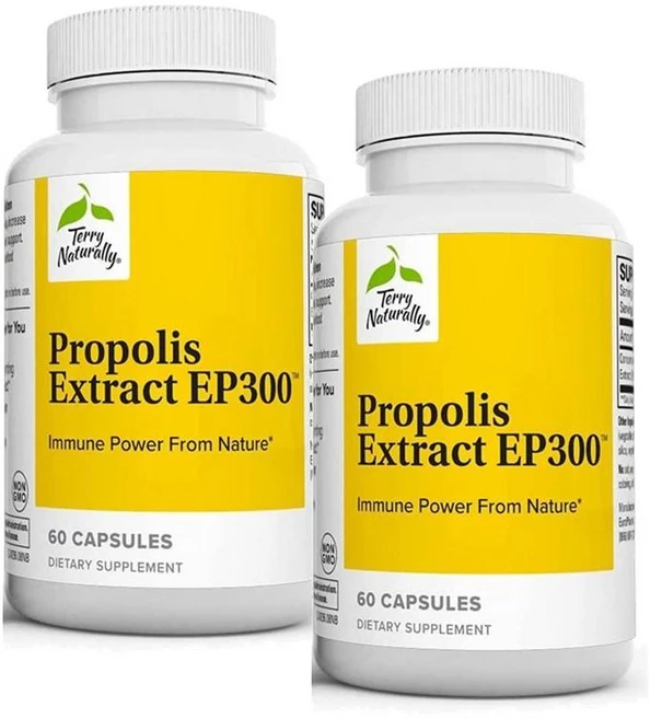 테리 내추럴리 프로폴리스 추출물 EP300 200mg 캡슐 Terry Naturally Propolis Extract, 2개, 60정 - 쿠팡