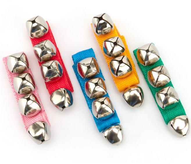 손목 딸랑이 팔찌 방울이 달려있는 어린이집 율동 교구 유치원 놀이용 음악 악기놀이 교구 숨바꼭질 소품, 5개세트, 1세트