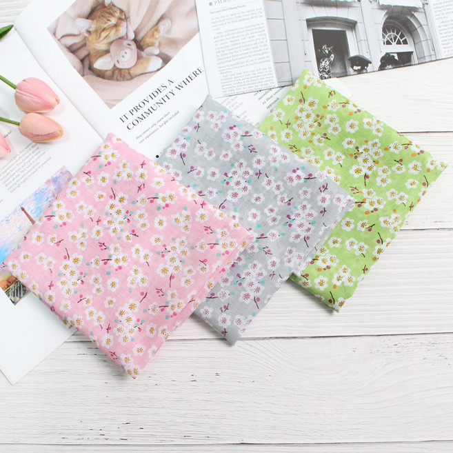 여성손수건 국산 가제 면 쁘띠 목손수건 플라워 꽃무늬 3장 1세트