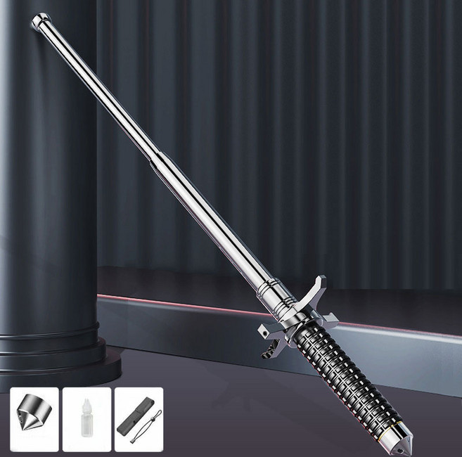 HAM 삼단봉 호신용품 호신봉 몽둥이 접이식, 79cm, 1세트 (삼단봉+천 커버 +창끝+끈+윤활유)