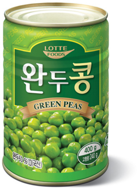 롯데푸드 완두콩 400gx3캔 음식 식자재 콩 중국집 콩밥 건강 간편한 멸균, 400g, 3개