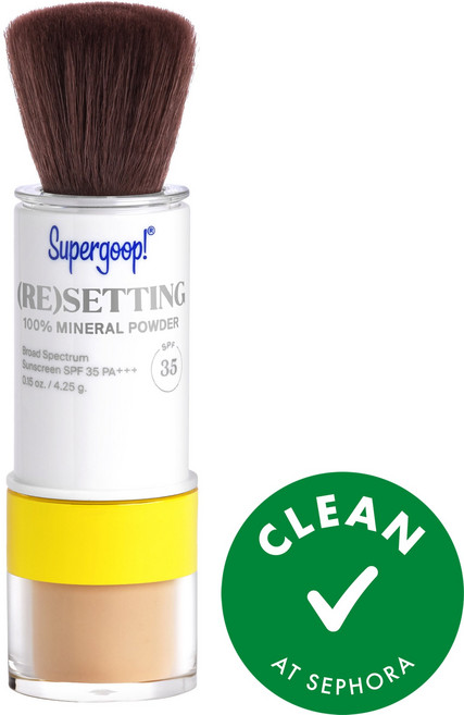 Supergoop! 슈퍼굽! 100% 미네랄 (리)세팅 파우더 페이스 선스크린 SPF 35, 03번Medium 0.15 oz/ 4.25 g