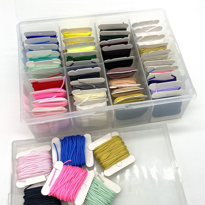 서원216 국산 매듭실 1미리 41종 보빈함 포함, 1개, 쪽가위