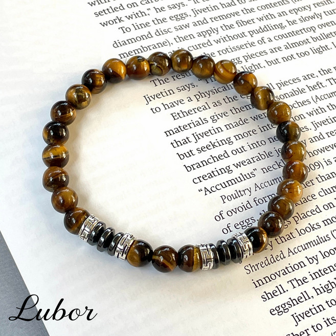 루보르 AA급 천연 호안석 오닉스 테라헤르츠 원석 남성 팔찌