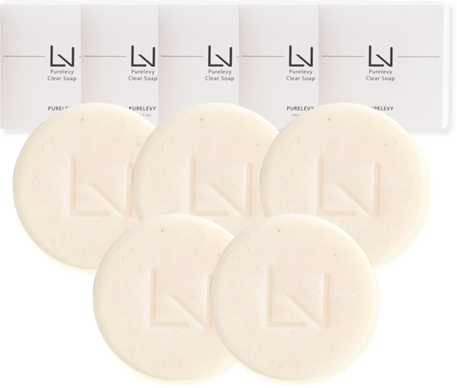 퓨어레비 클리어솝 각질제거 비누, 5개입, 100g