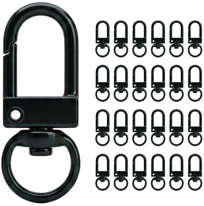 마메 엑세서리 키링 부자재 D고리, 블랙, 25개