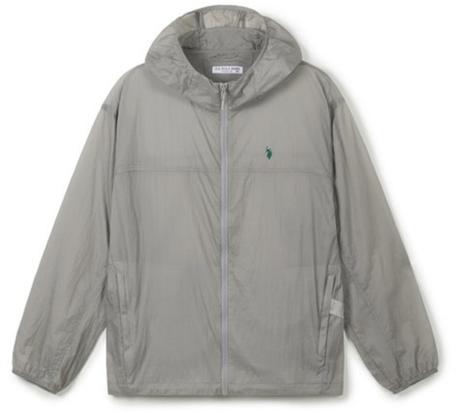 [U.S. POLO ASSN.] 남성 봄 패커블 후드점퍼_라이트그레이
