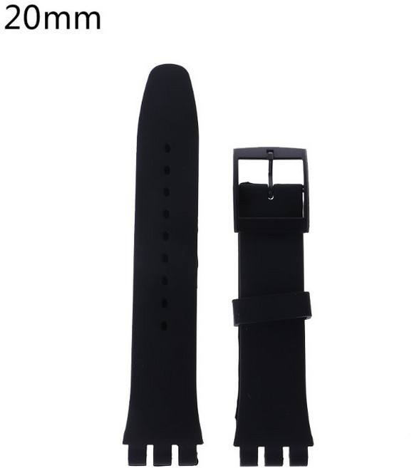 스와치용 실리콘 손목밴드 벨트 16/17/19/20mm 시계 내구성 스트랩 팔찌