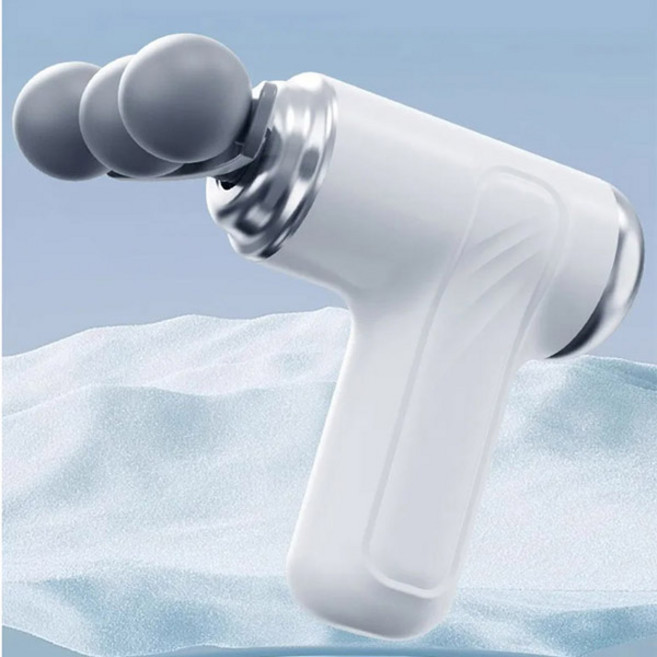 포켓미니 마사지건 9종헤드 헬스 운동 안마 등 어깨 무선 진동, 포켓미니 마사지건-베이지