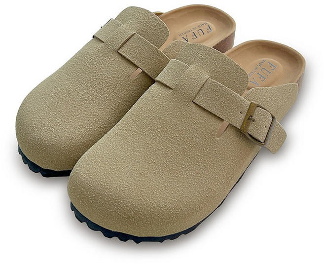 歐系文青穆勒鞋 女鞋 麵包鞋 半拖鞋 富發牌, A款-麂皮可可,23.5（EU37）