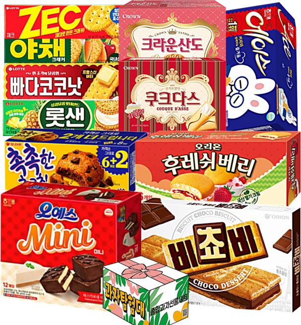 사무실 과자세트 11종 간식 모음, 1세트, B세트 비쵸비 오예스미니 후레쉬베리 촉촉한초코칩 외