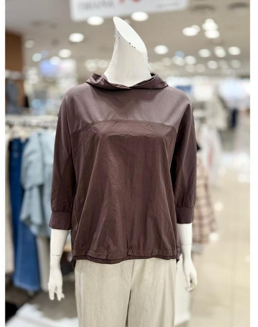 트리아나 소고 세이브존01 배색 스판 후드 티셔츠 AI2TA03 BR