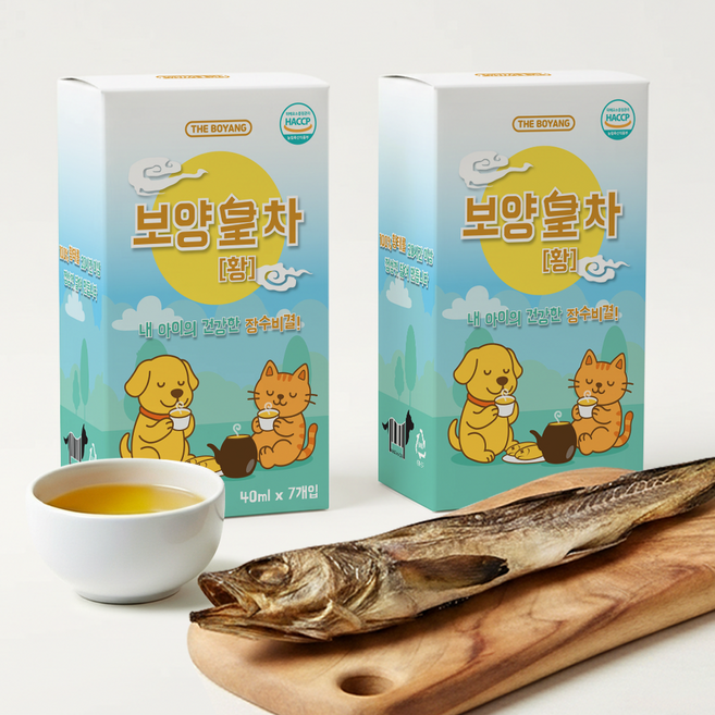 더보양 보양황차 강아지 고양이 마시는 보약 천연 영양제, 황태, 40ml, 14개