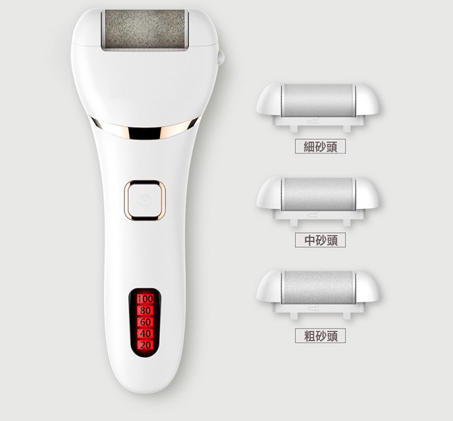 電動磨腳器去死皮老繭新款USB充電 個人護理修腳皮去角質美足, 白色, 一個