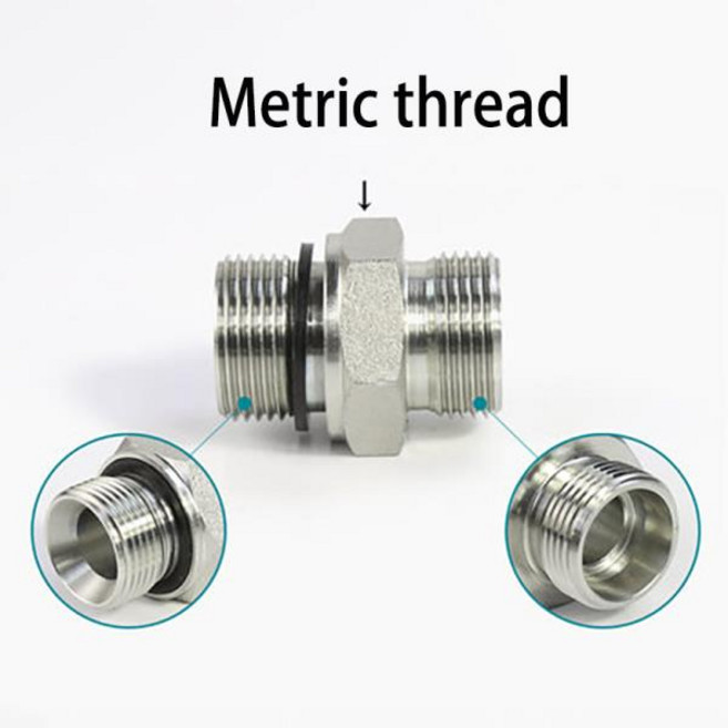 씰링 ED 오일 튜브 조인트 45가 있는 유압 피팅 미터법 수나사 # 강관 커넥터, 31 M14x1.5R to M20x1.5H, 01 CHINA