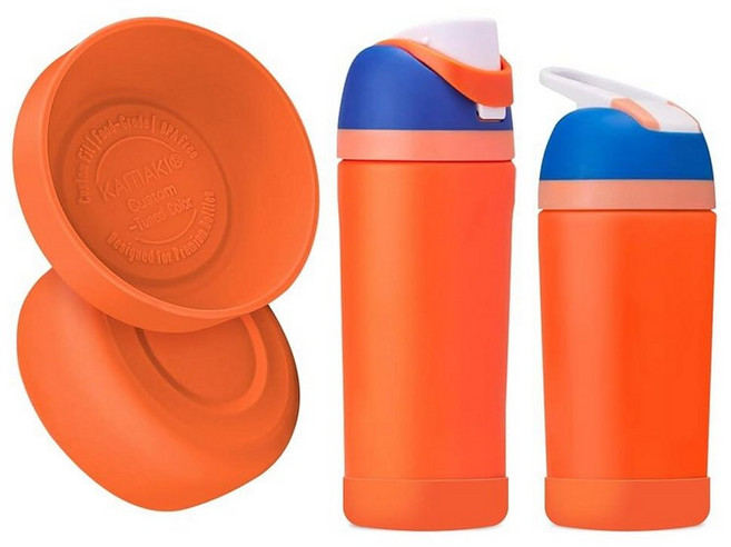 Kaitiaki 2Pcs Silicone Bottle Boot for Owala Kids Water Bottles Compatible with FreeSip 16oz 12oz, Blue Citrus