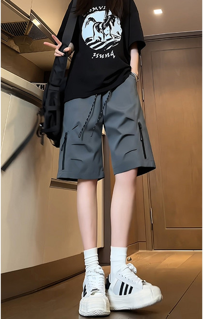 MULT 速乾短褲 運動休閒五分褲 輕薄涼感防潑水工裝寬鬆短褲