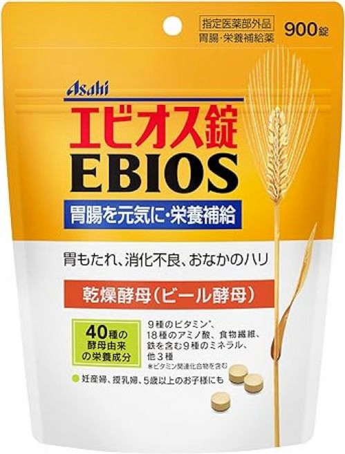 일본 아사히 에비오스 EBIOS 900정 건조 맥주 효모 효소, 1