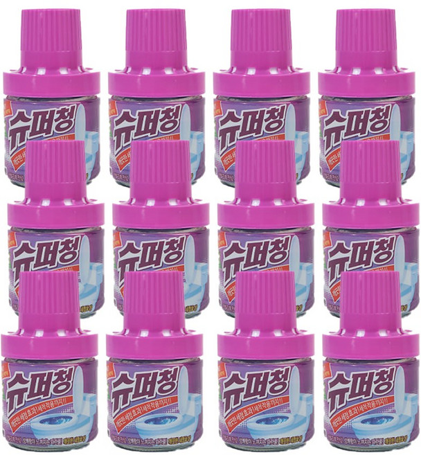 산도깨비 슈퍼청 변기세정제 병타입 라벤더향 화장실 변기 청소, 12개, 180g
