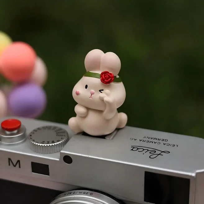 귀여운 토끼 모양 유니버설 핫슈 커버 (라이카 Q2 Q3 후지 X100V X-T5 소니 ZV-1 캐논 EOS Z5 카메라 액세, 01 C