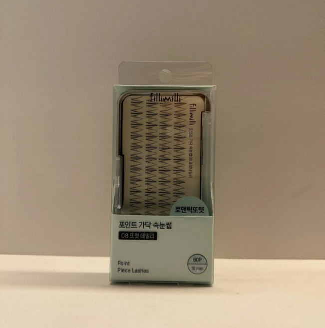필리밀리 포인트 노글루 가닥 속눈썹 접착제 별도, 1개, 08 또렷 데일리 (10mm)