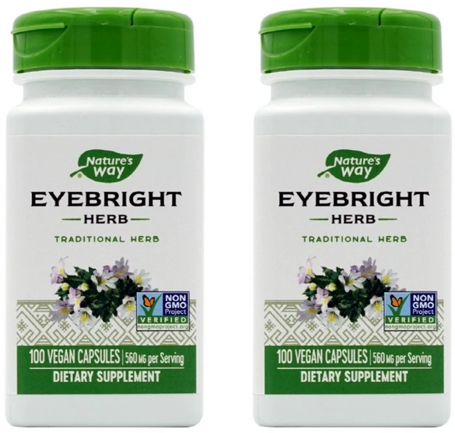 Nature's Way 아이브라이트 허브 추출 560mg (정당 280mg) Eyebright Herb, 100정, 2개 - 쿠팡