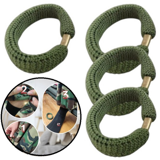 신형 군인 바지 밑단 고무링 입대 준비물, 4개, 국방색