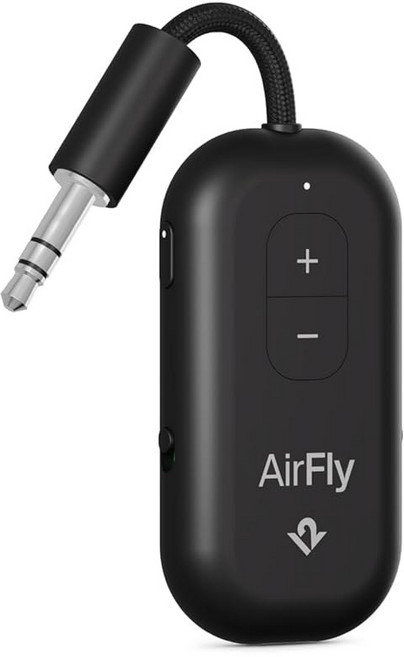 최대 2대의 에어팟/무선 헤드폰을 위한 12개의 South AirFly Pro 블루투스 무선 오디오 송신기/수신기; 3.5mm 잭 블랙과 함께 사용 가능, AirFly Pro 2, White, 1개