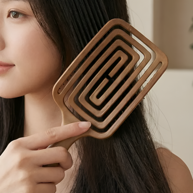 실키온 엉킴 방지 두피 마사지 헤어 브러쉬, 1개, 브라운