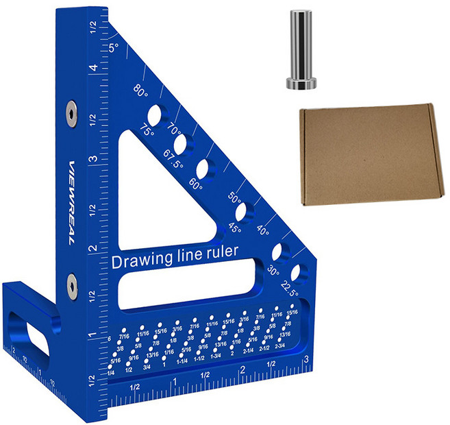 마글론 고정밀 목공 직각자 삼각자 각자, 블루, 1개