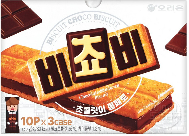 오리온 비쵸비 통초콜릿 비스킷, 25g, 30개