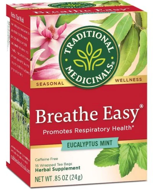 Traditional Medicinals Tea Organ Traditional Medicinals Tea Organic Breathe Easy Promotes Respira, 16 Count, 1개 - 쿠팡
