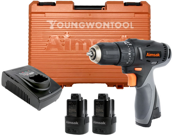아임삭 AH414T 3G 충전 해머 드릴 14.4V 2A 2B 세트 콤보케이스, 1개