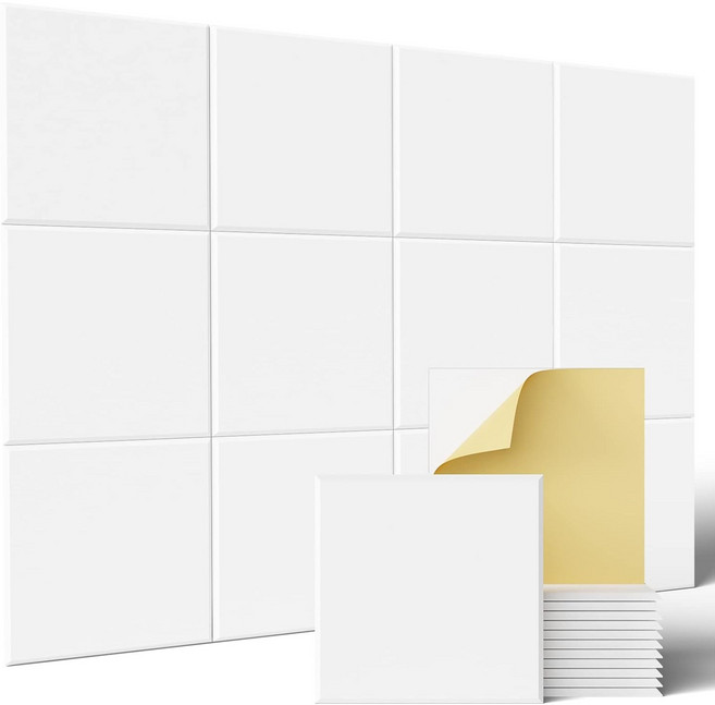 리빙가감법 다용도 방음판 접착식 흡음판 벽방음보드 문 벽 소음 방지 현관문 원룸 오피스텔 아파트 방음재, 12개, 화이트